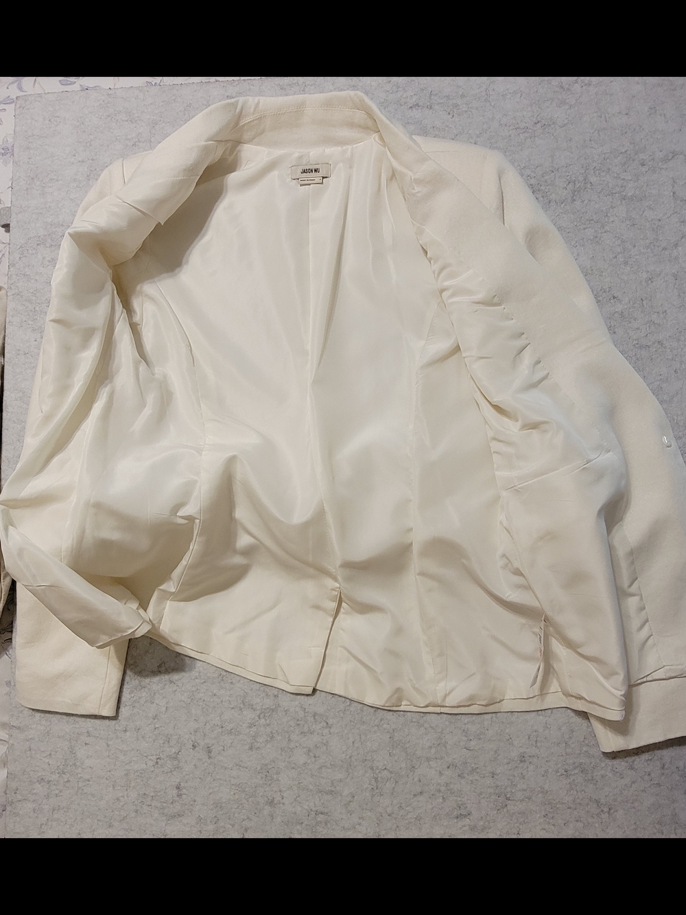 Jason Wu The Classics Embroidered Off-White Linen Blend Blazer Size Small - Picture 11 of 16